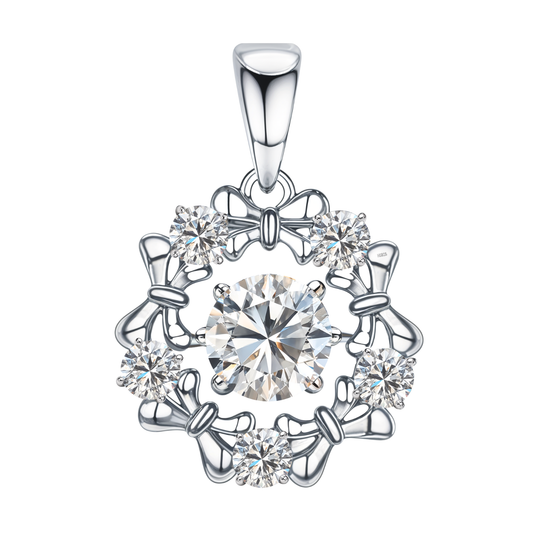 Scintillating Solitaire Cluster Pendant With Chain in 925 Sterling Silver For Women