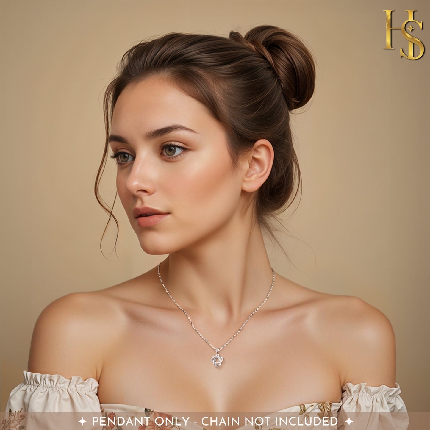 Celestial Celtic Knot Pendant With Chain in 925 Sterling Silver For Women