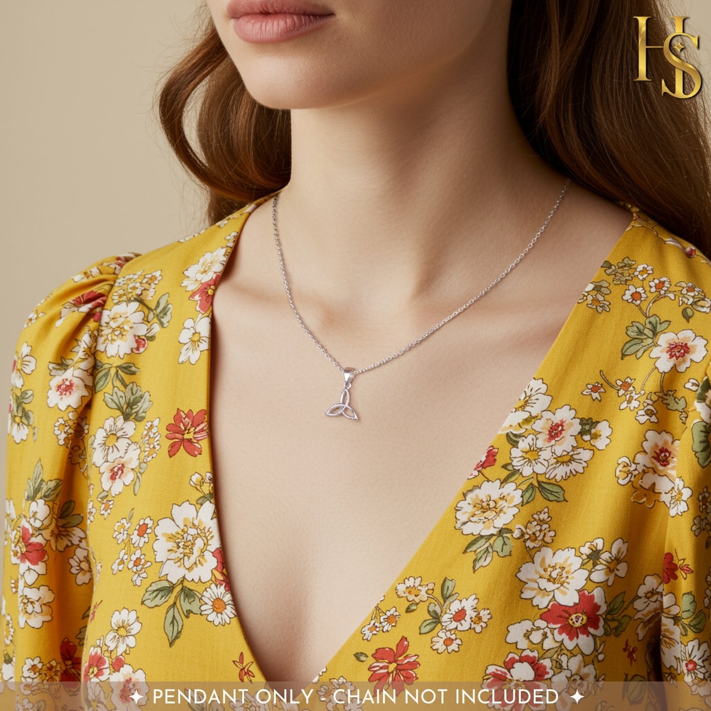 Classic Celtic Knot Pendant With Chain in 925 Sterling Silver For Women