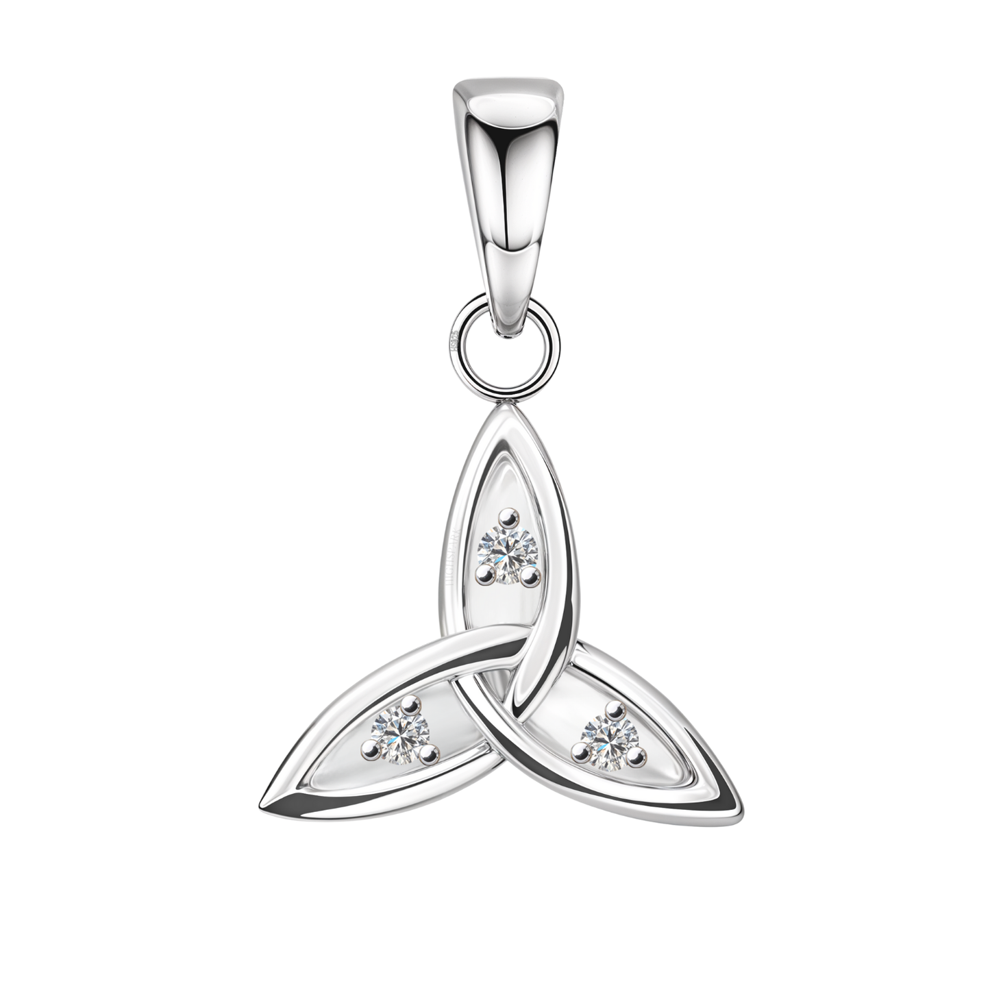 Trinity Love Knot Solitaire Pendant in 92.5 Sterling Silver For Women
