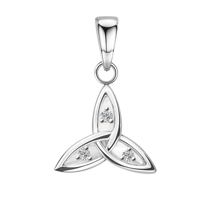 Trinity Love Knot Solitaire Pendant in 92.5 Sterling Silver For Women