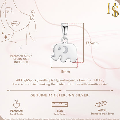 Lucky little Elephant Pendant With Chain in 925 Sterling Silver For Women