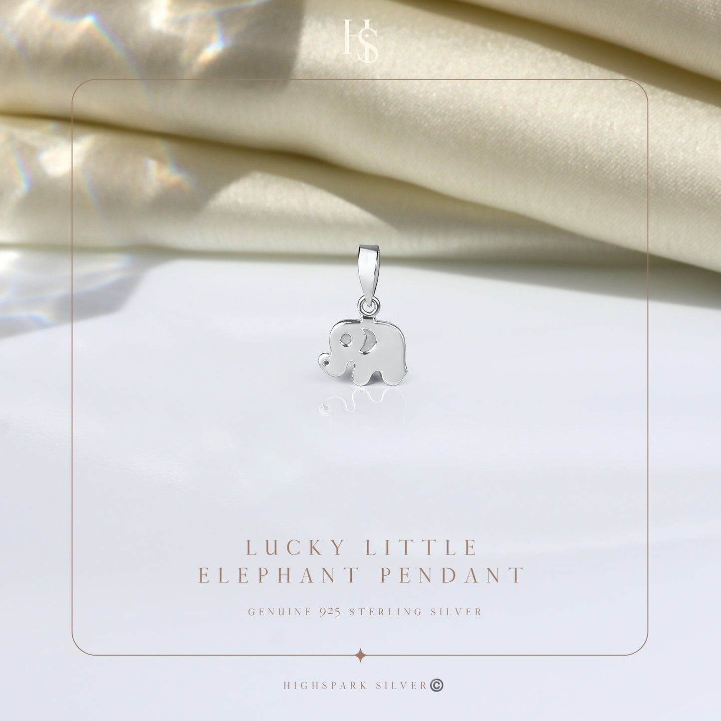 Lucky little Elephant Pendant With Chain in 925 Sterling Silver For Women