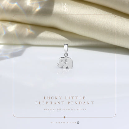 Lucky little Elephant Pendant With Chain in 925 Sterling Silver For Women