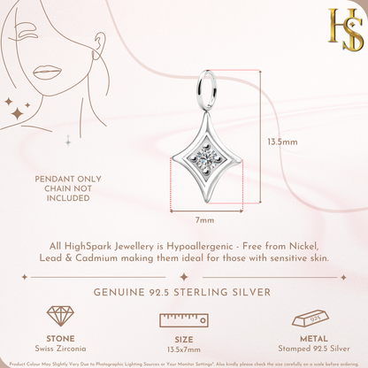 Signature Spark Solitaire Pendant In 925 Sterling Silver