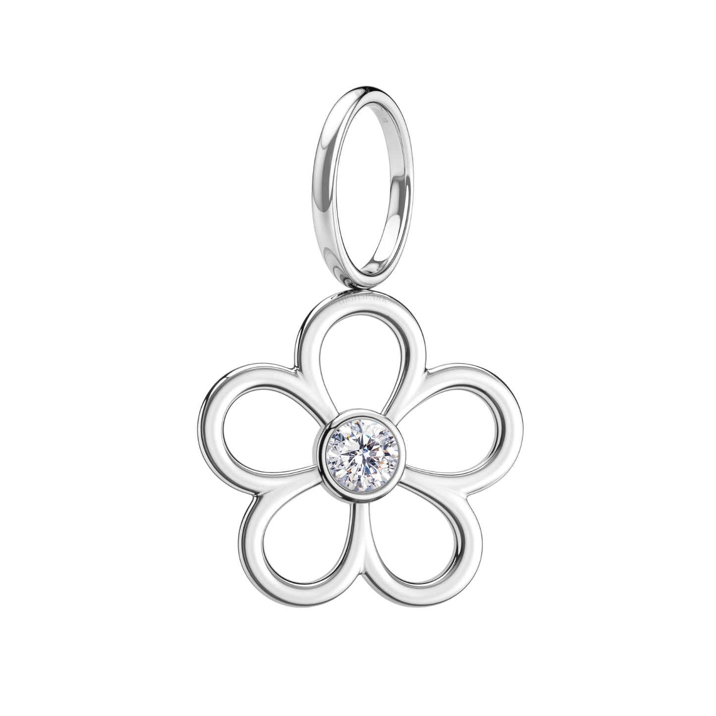 Elegant Daisy Floral Pendant With Chain in 925 Sterling Silver For Women