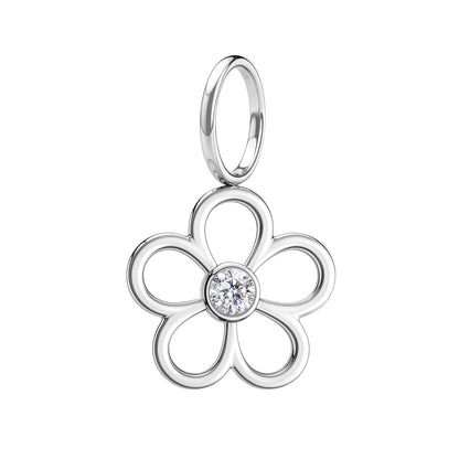 Elegant Daisy Floral Pendant With Chain in 925 Sterling Silver For Women