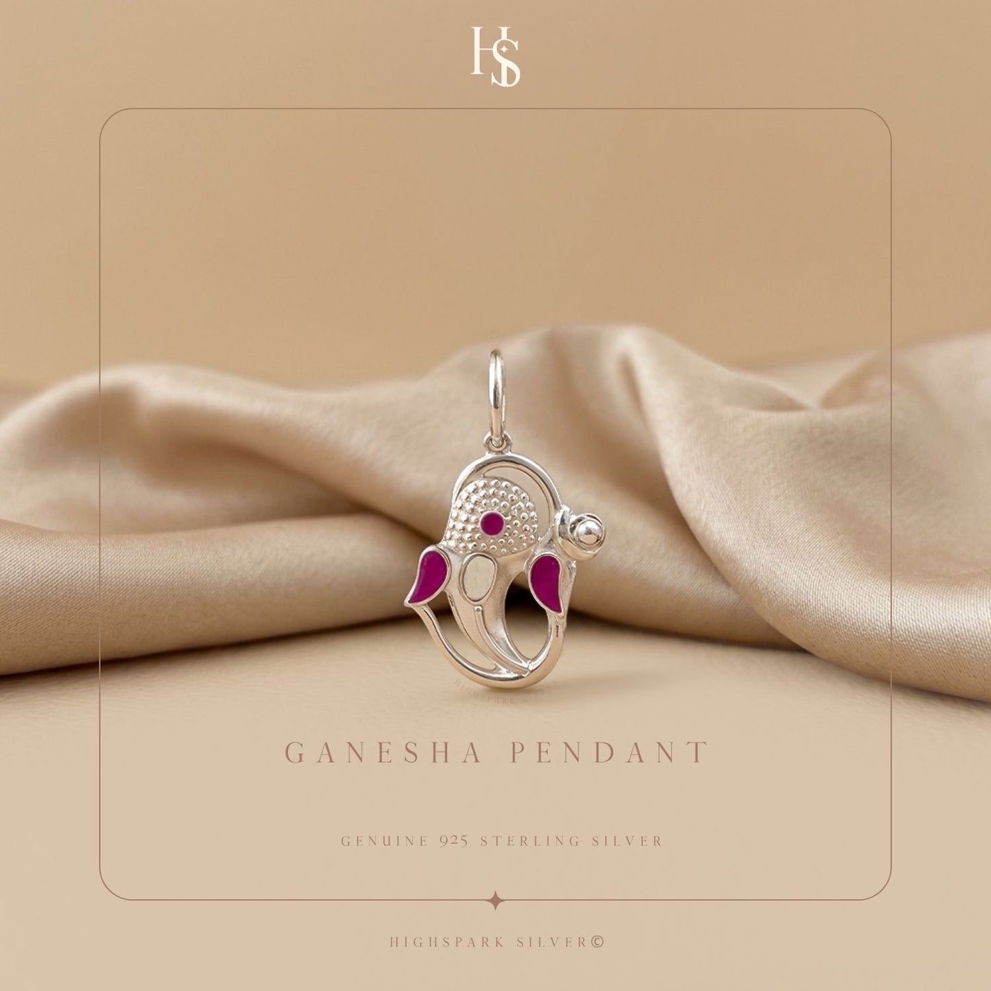 Divine Ganesha Pendant in 925 Sterling Silver For Men & Women