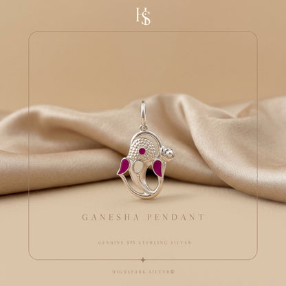 Divine Ganesha Pendant in 925 Sterling Silver For Men & Women