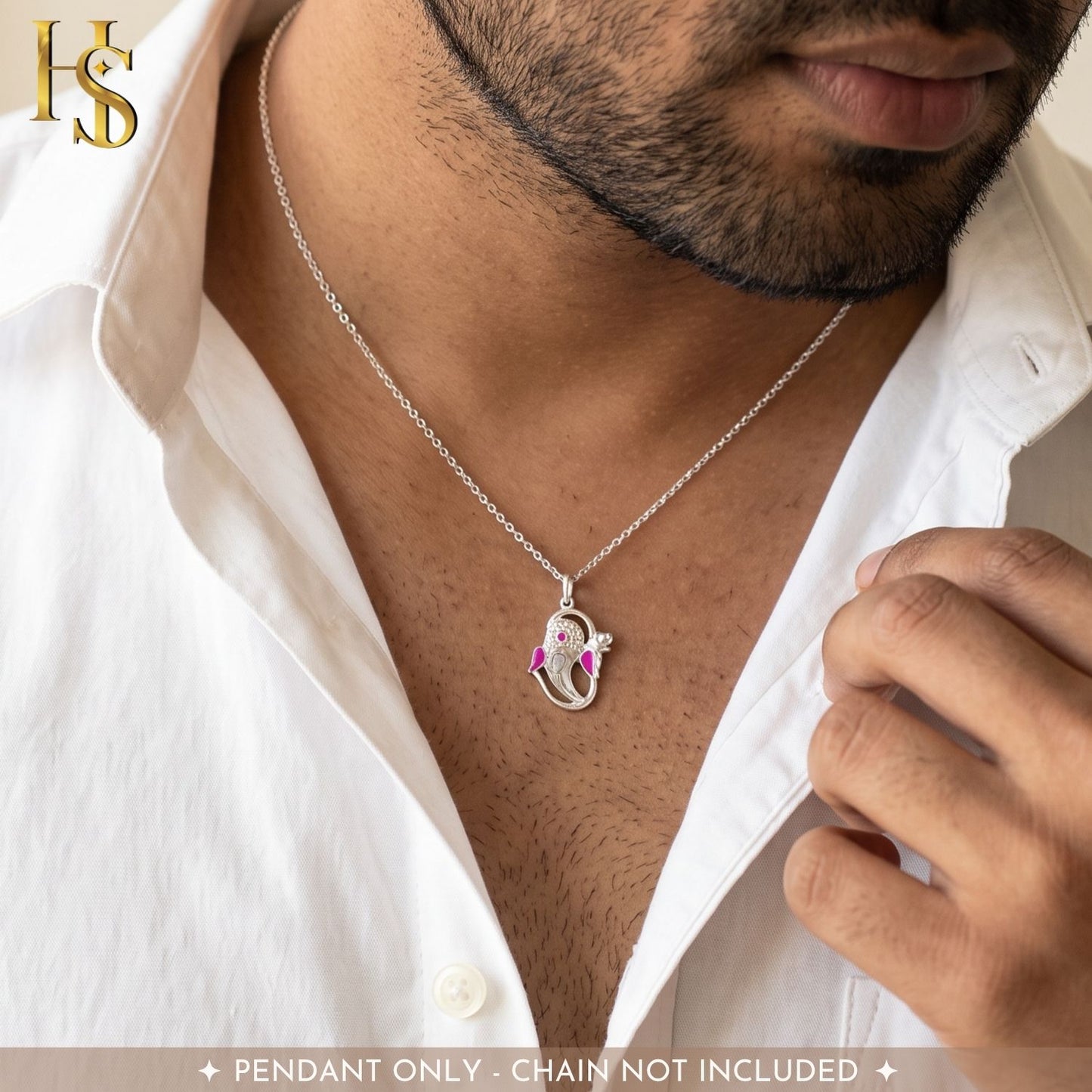 Divine Ganesha Pendant in 925 Sterling Silver For Men & Women