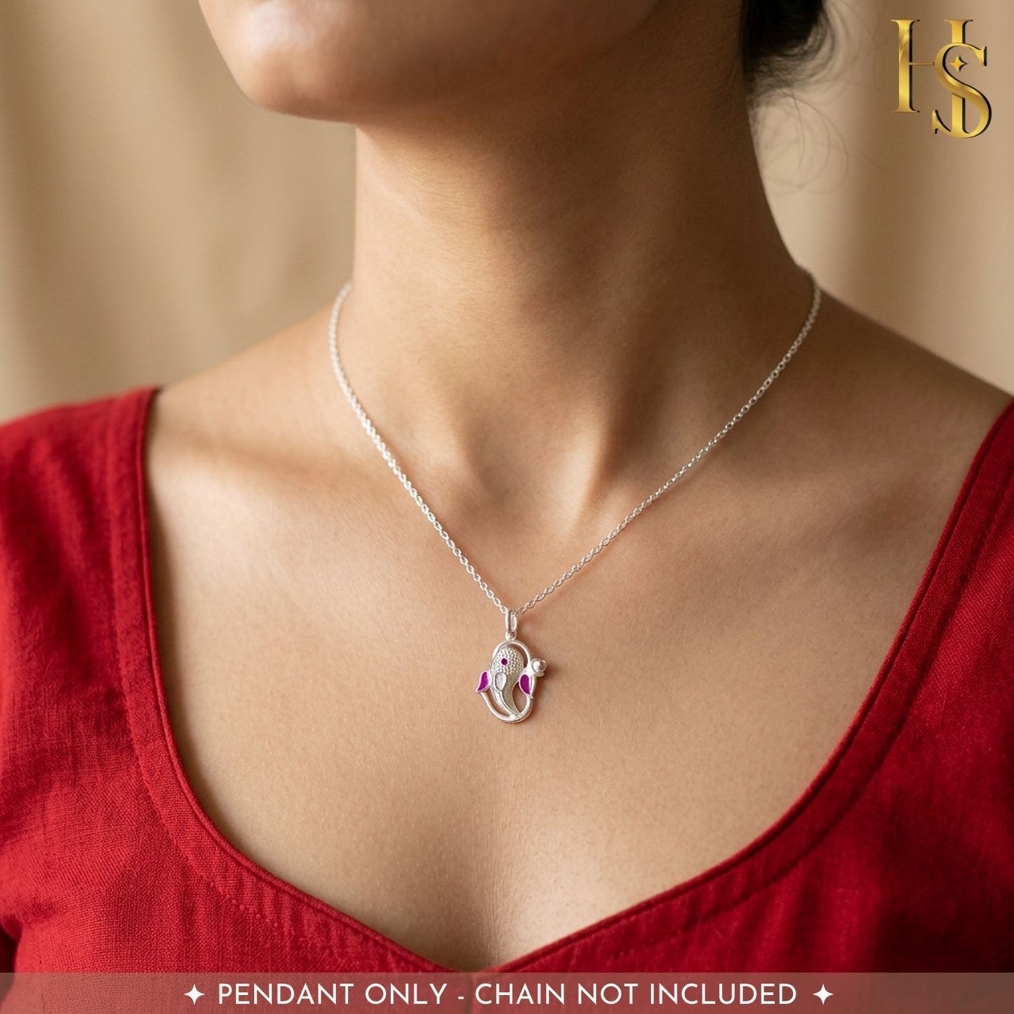 Divine Ganesha Pendant in 925 Sterling Silver For Men & Women