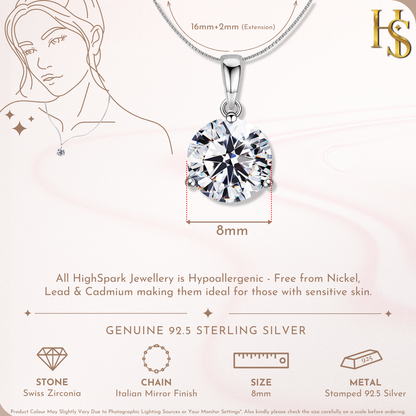 Sparkling Martini Pendant in 92.5 Sterling Silver With Diamond like Brilliance Zirconia