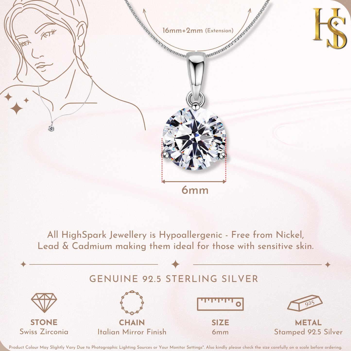 Cute Sparkling Martini Pendant With Chain in 925 Sterling Silver For Women