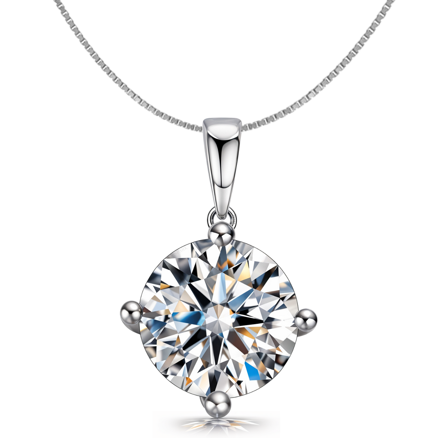 Solitaire Pendant with Chain in 92.5 Silver embellished with Sparkling Zirconia.