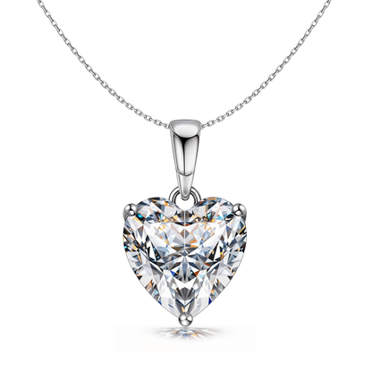 Hypnotic Heart Solitaire Pendant in 92.5 Sterling Silver With Diamond like Brilliance Zirconia HighSpark