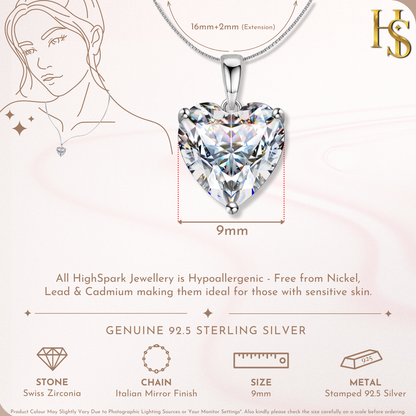 Hypnotic Heart Solitaire Pendant in 92.5 Sterling Silver With Diamond like Brilliance Zirconia