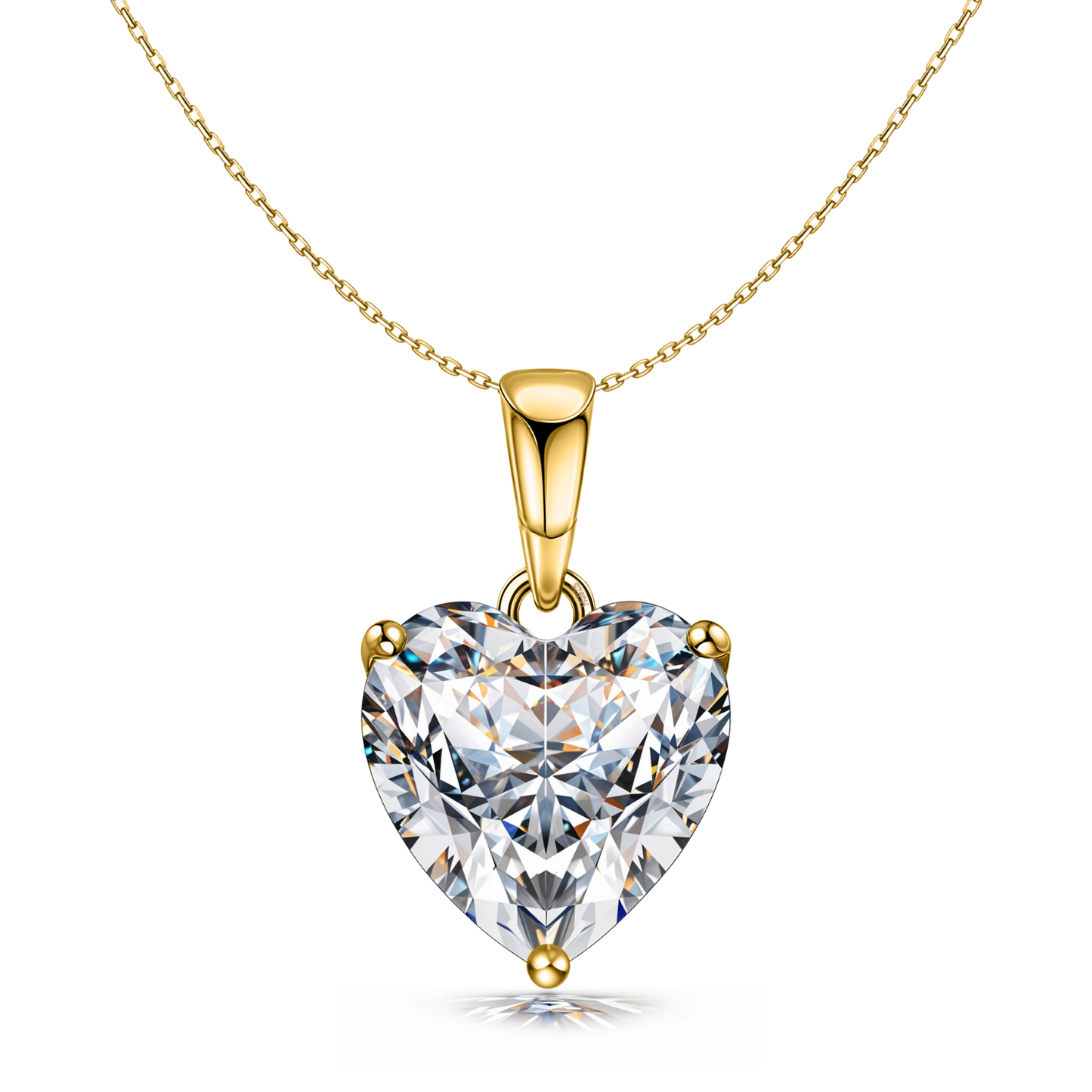 18K Gold Solitaire Pendant with Chain embellished with Sparkling Zirconia In 18K Gold Finish - 92.5 Silver