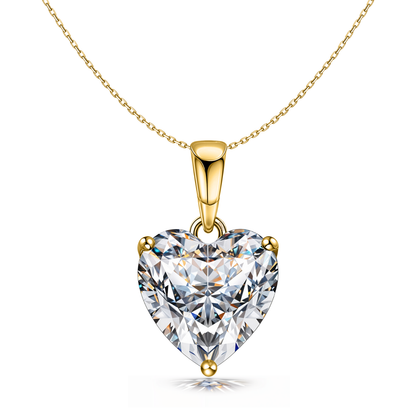 18K Gold Solitaire Pendant with Chain embellished with Sparkling Zirconia In 18K Gold Finish - 92.5 Silver