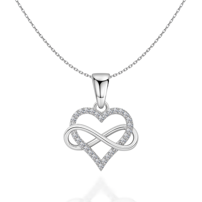 Intertwined Infinite Love Pendant in 92.5 Sterling Silver With Diamond like Brilliance Zirconia HighSpark