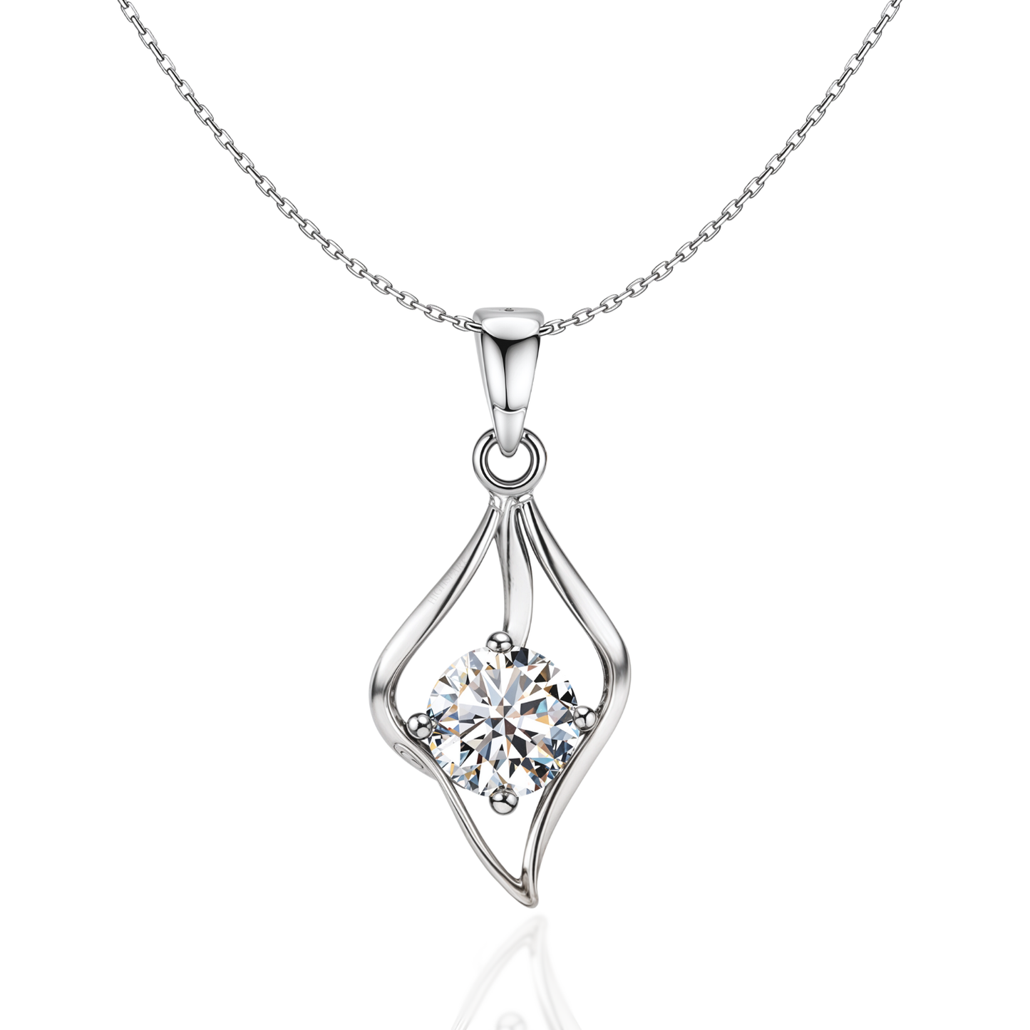 Classic Dew Drop Solitaire Pendant in 92.5 Sterling Silver With Diamond like Brilliance Zirconia
