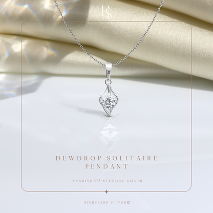 Classic Dew Drop Solitaire Pendant in 92.5 Sterling Silver With Diamond like Brilliance Zirconia