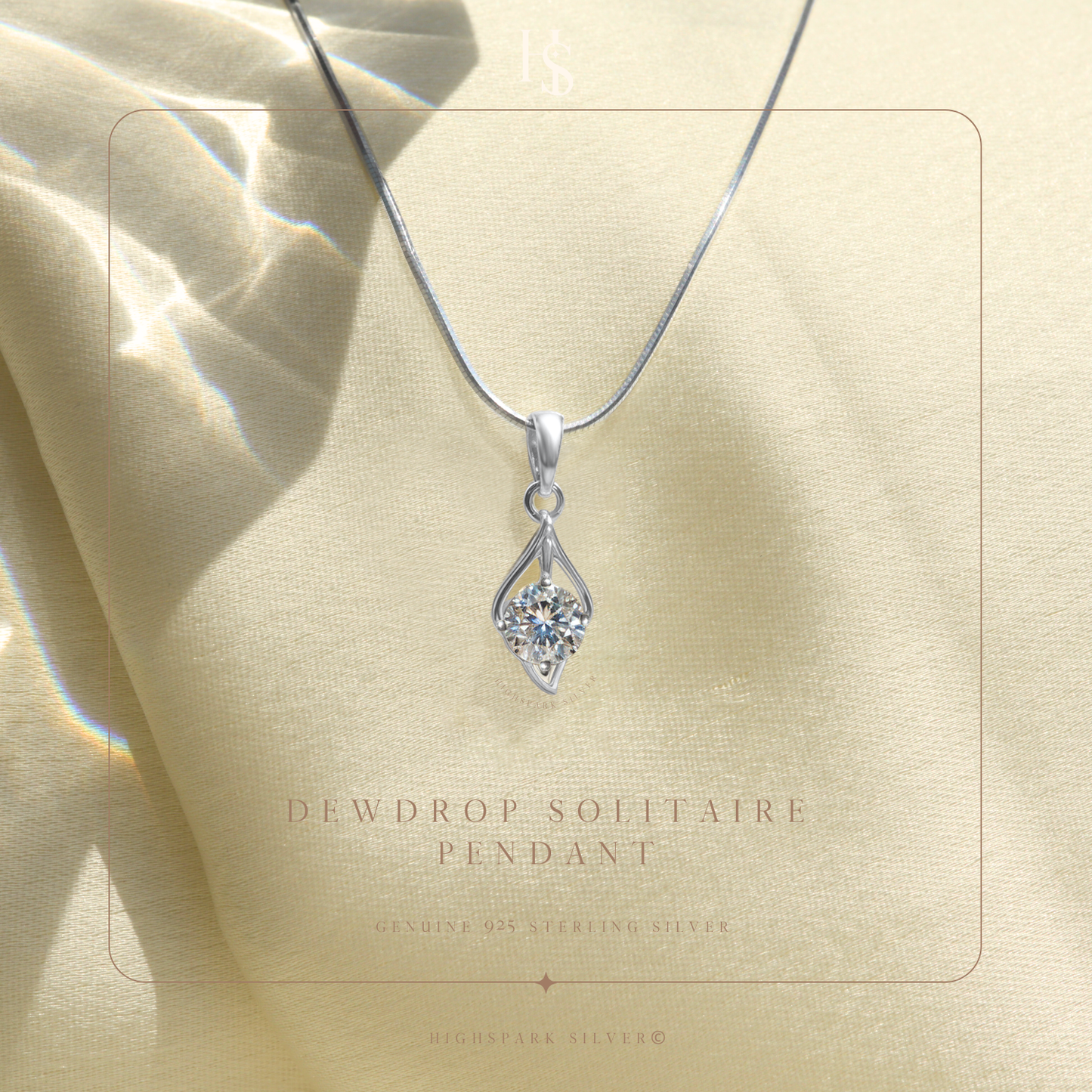 Classic Dew Drop Solitaire Pendant in 92.5 Sterling Silver With Diamond like Brilliance Zirconia