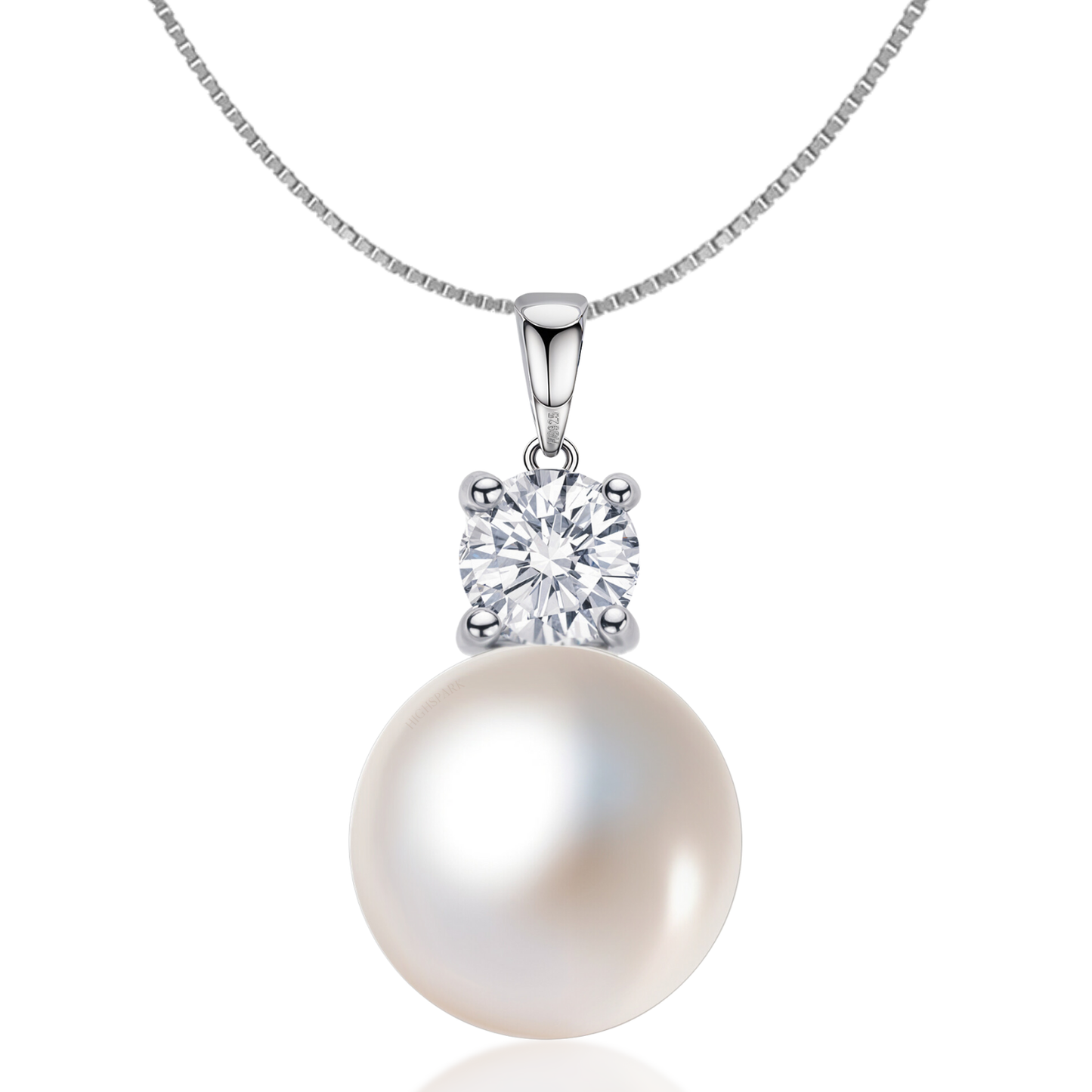 Ethereal Pearl Solitaire Pendant in 92.5 Sterling Silver With Diamond like Brilliance Zirconia