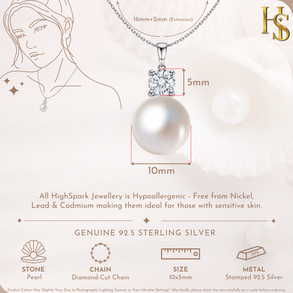 Ethereal Pearl Solitaire Pendant in 92.5 Sterling Silver With Diamond like Brilliance Zirconia