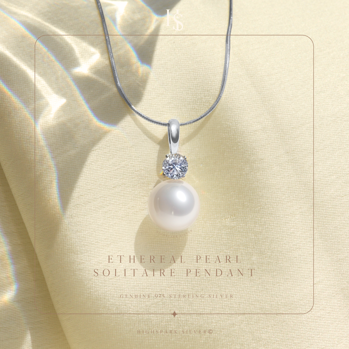 Ethereal Pearl Solitaire Pendant in 92.5 Sterling Silver With Diamond like Brilliance Zirconia