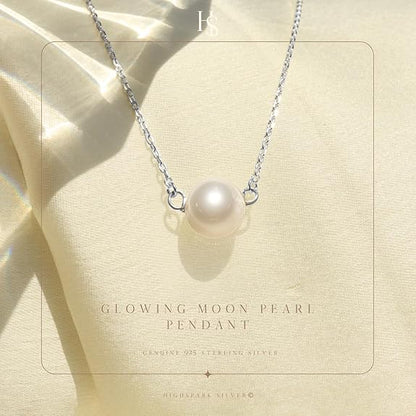 Classic Moon Pearl Pendant - Round White South Sea Pearl