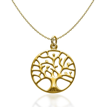 Tree of Life Pendant With Chain in 92.5 Sterling Silver With 18k Gold Finish For Women