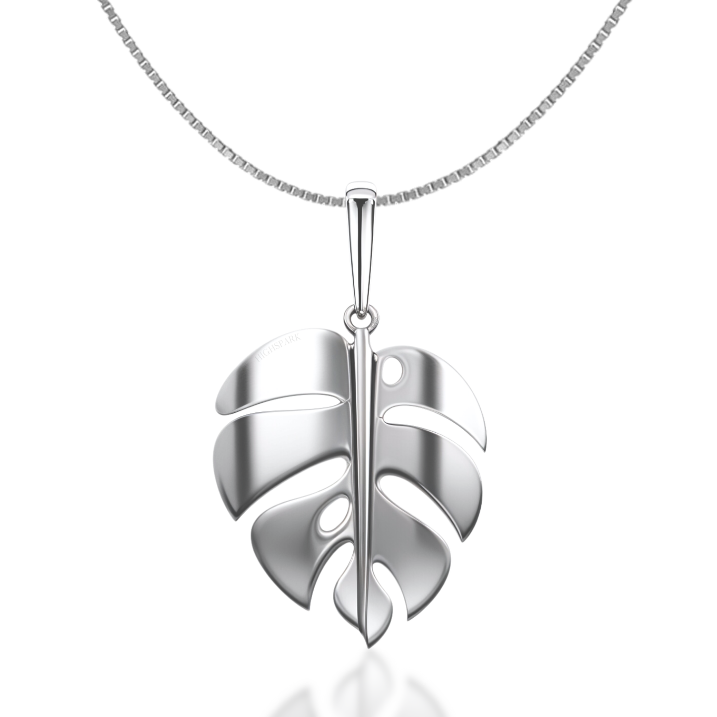 Leaf Pendant Necklace in 92.5 Silver