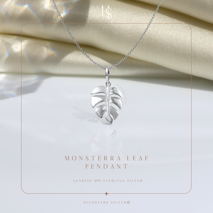 Leaf Pendant Necklace In 92.5 Sterling Silver For Women