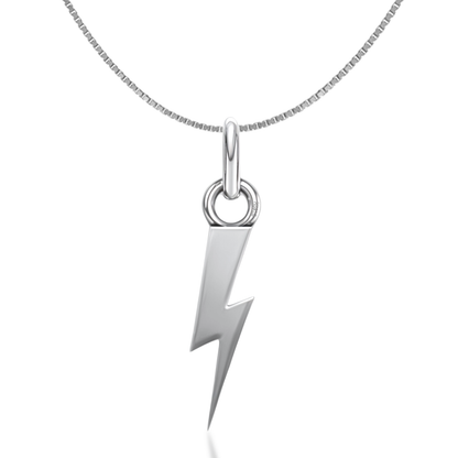 Lightening Bolt Pendant Necklace in 92.5 Silver