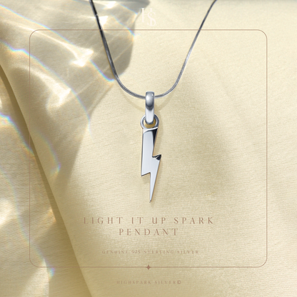 Lightening Bolt Pendant Necklace in 92.5 Silver