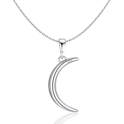 Crescent Moon Pendant Necklace in 92.5 Silver