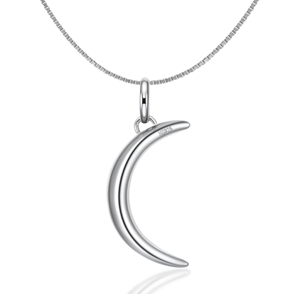 Crescent Moon Pendant Necklace in 92.5 Silver