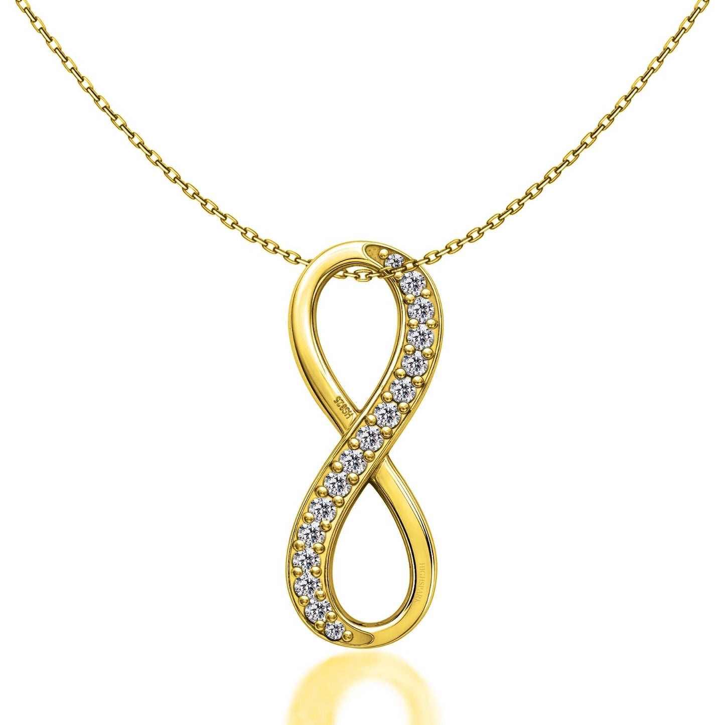 Limitless Infinity Pendant With Chain in 925 Sterling Silver With 18k Gold Finish For Women