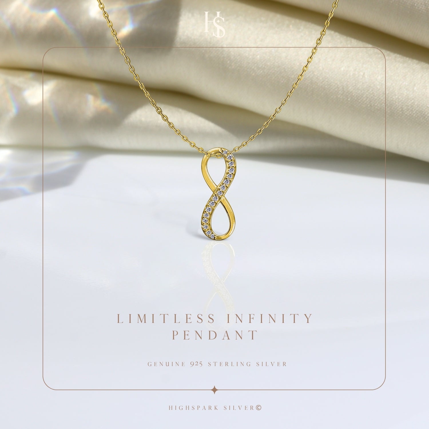 Limitless Infinity Pendant With Chain | Gold-Plated Sterling