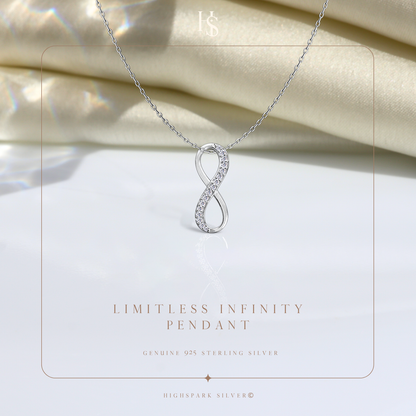 Limitless Infinity Pendant Necklace in 92.5 Sterling Silver For Women