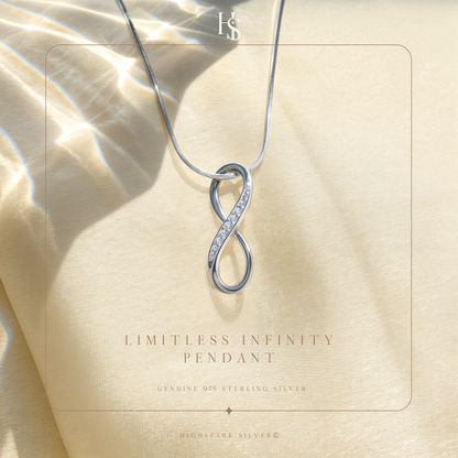 Limitless Infinity Pendant Necklace in 92.5 Sterling Silver For Women