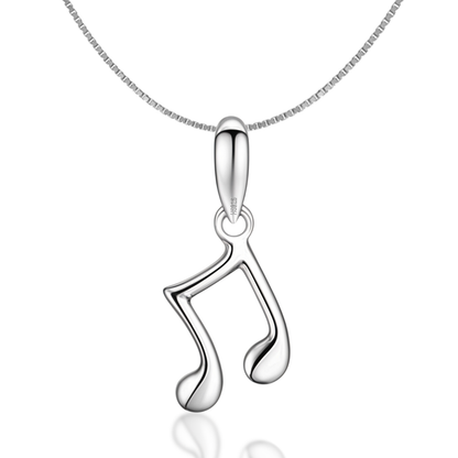 Music Note Pendant in 92.5 Sterling Silver For Women