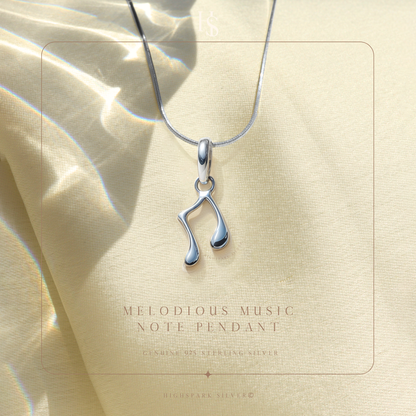 Music Note Earrings, Pendant & Chain Set in 92.5 Sterling Silver For Women