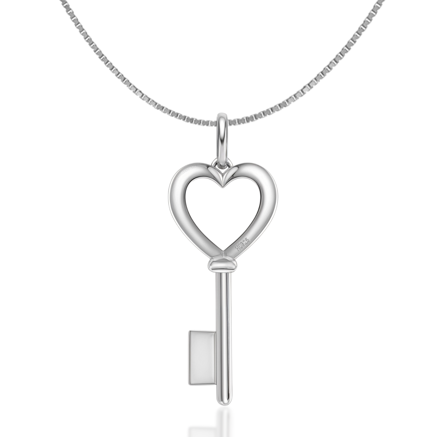 Heart Key Pendant in 92.5 Sterling Silver For Women