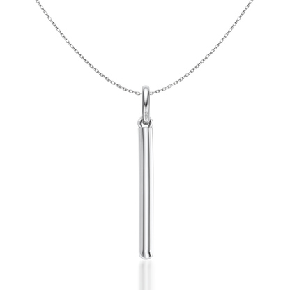 Minimalist Long Bar Pendant in 92.5 Sterling Silver For Women