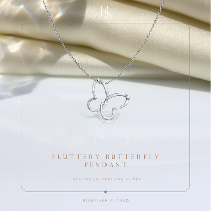 Playful Butterfly Pendant in 925 Sterling Silver for Women