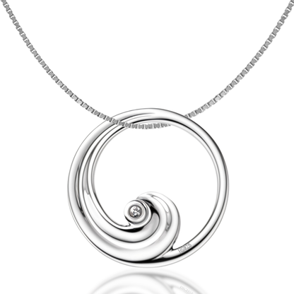 Ocean Wave Pendant in 92.5 Sterling Silver For Women