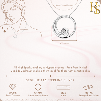 Ocean Wave Pendant in 92.5 Sterling Silver For Women