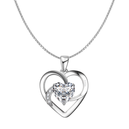 Sparkling Swirl Heart Pendant in 925 Sterling Silver for Women with Brilliance Sparkling Zirconia