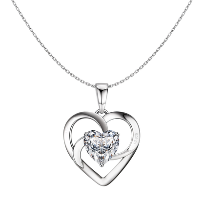 Sparkling Swirl Heart Pendant in 925 Sterling Silver for Women with Brilliance Sparkling Zirconia